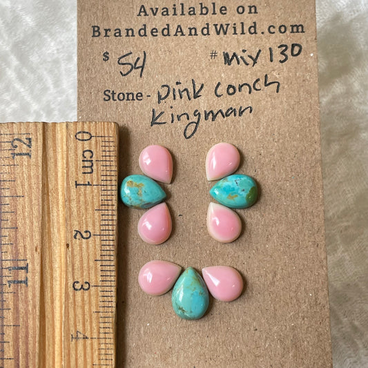 Kingman / Pink Conch Cabochon - Mix130 8BFE36C1-CAEE-4496-9208-2EFD97B6497F Brandedandwild.com