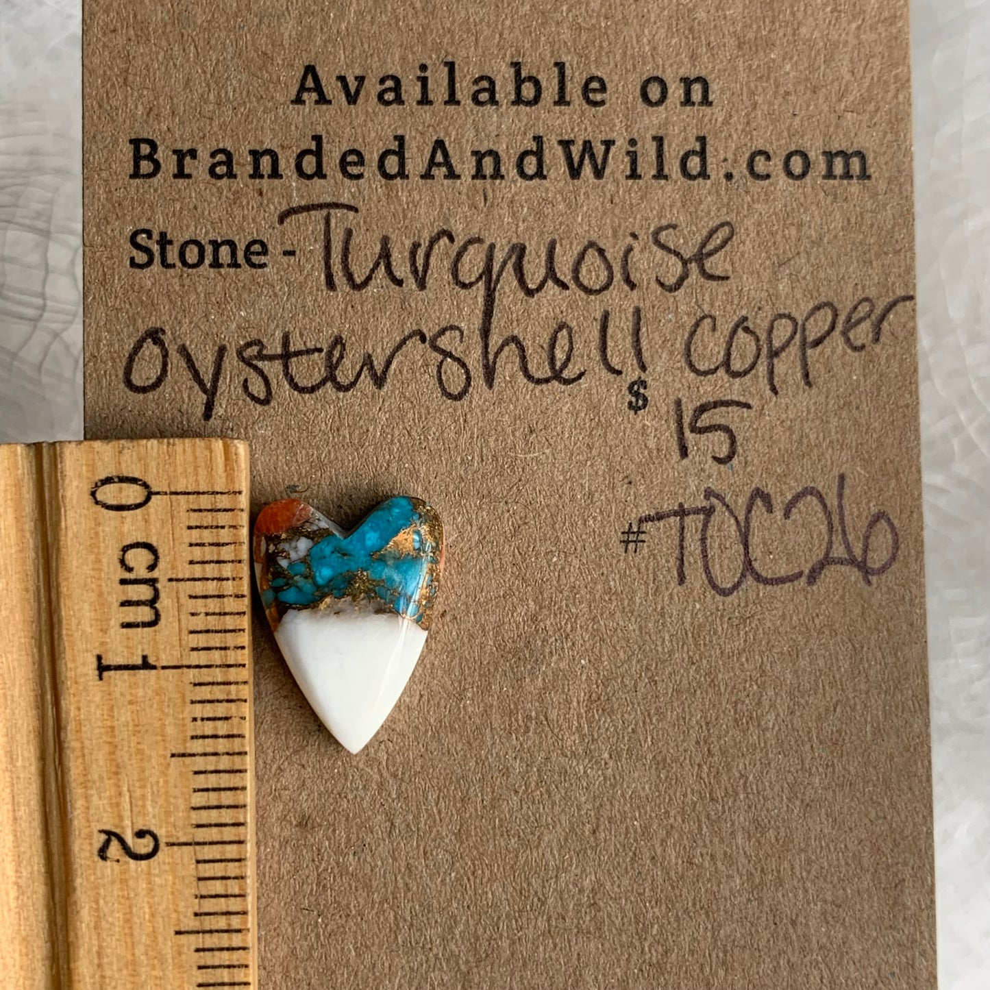 Turquoise, Oystershell, Copper Cabochon - TOC26