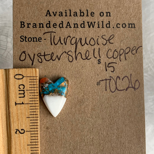 Turquoise, Oystershell, Copper Cabochon - TOC26
