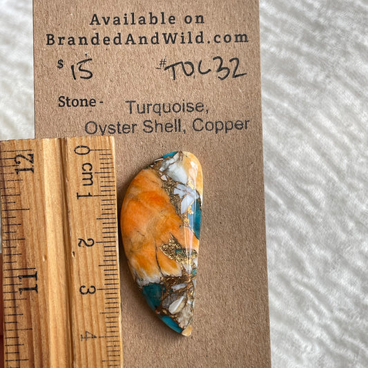 Turquoise, Oystershell, Copper Cabochon - TOC32 8C921179-D957-4BB5-825A-C07389E77D10 Brandedandwild.com