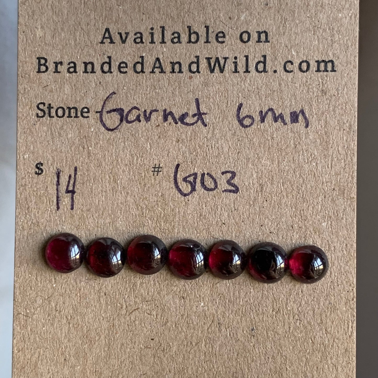 Garnet Cabochon 6mm - GO3