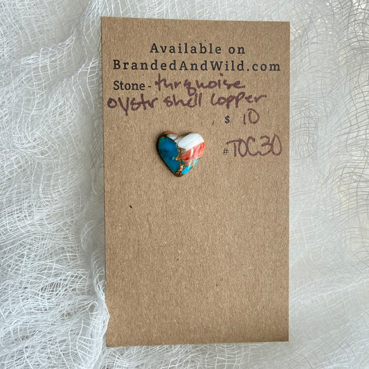 Turquoise, Oystershell, Copper Cabochon - TOC30