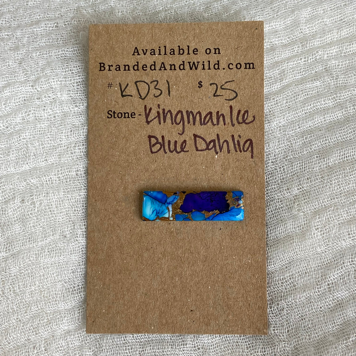 Kingman Ice Blue Dahlia Cabochon - KD31