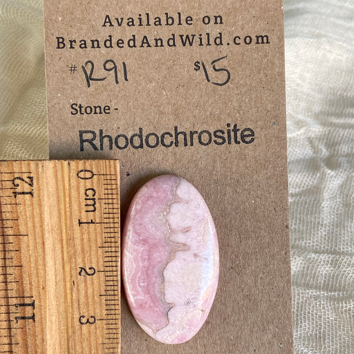Rhodochrosite Cabochon - R91 8CDE0C36-6136-4F9B-BE83-34B7AF720445 Brandedandwild.com