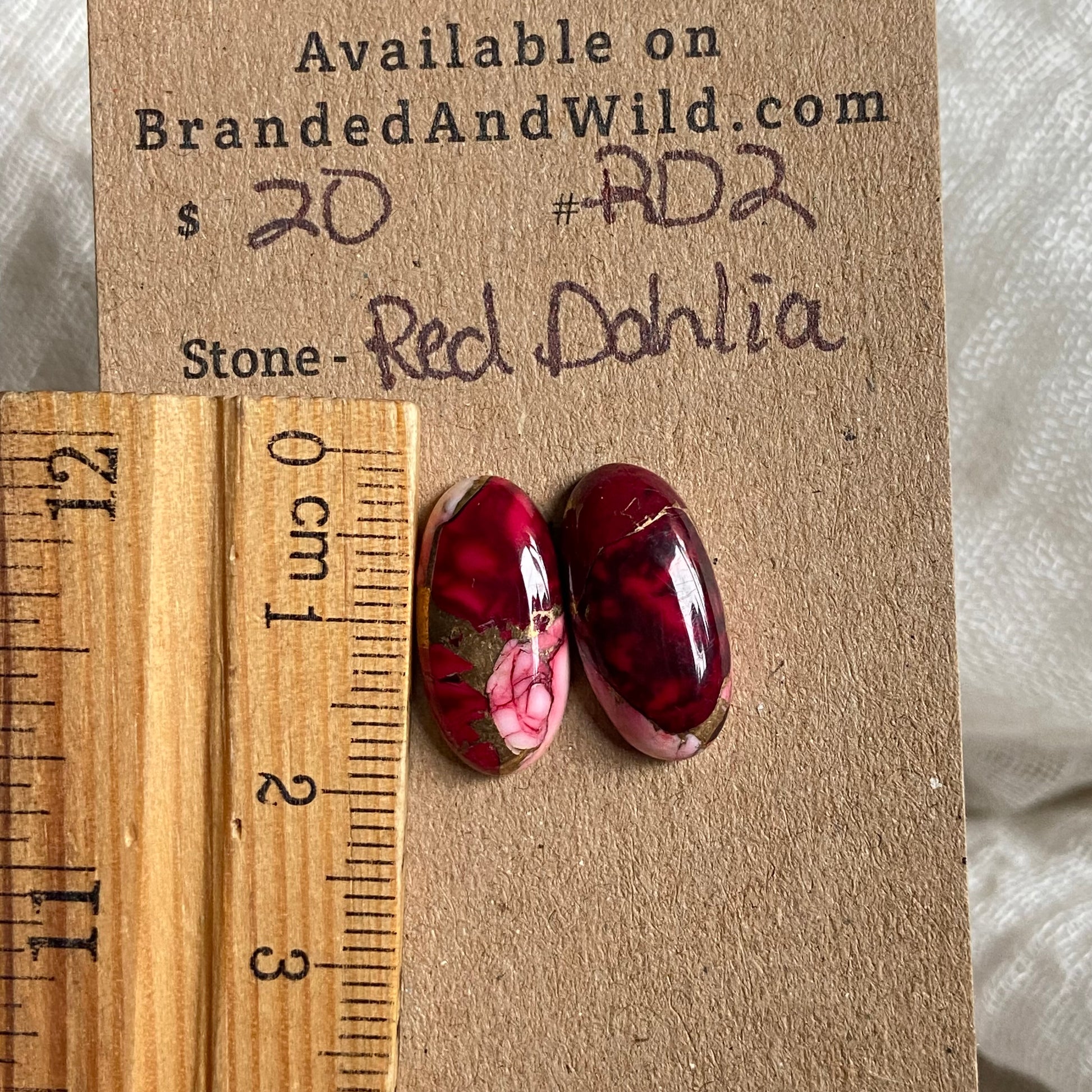 Red Dahlia Cabochon - RD2 8CEA60F0-BC2B-44BA-9DEC-B2B428001977 Brandedandwild.com