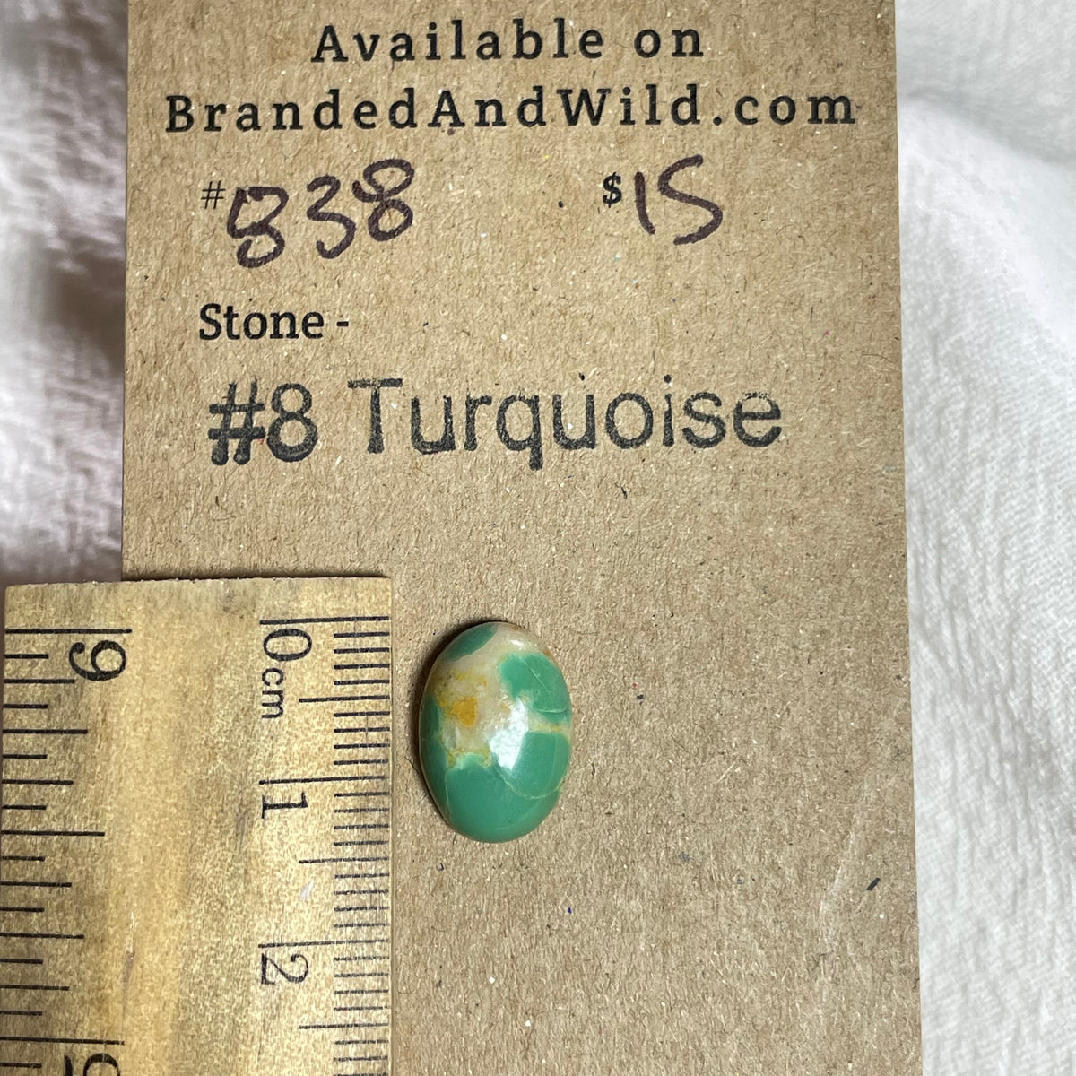 #8 Turquoise Cabochon - #838 8D20FDB2-450E-4A05-869A-89FA2084B14D Brandedandwild.com