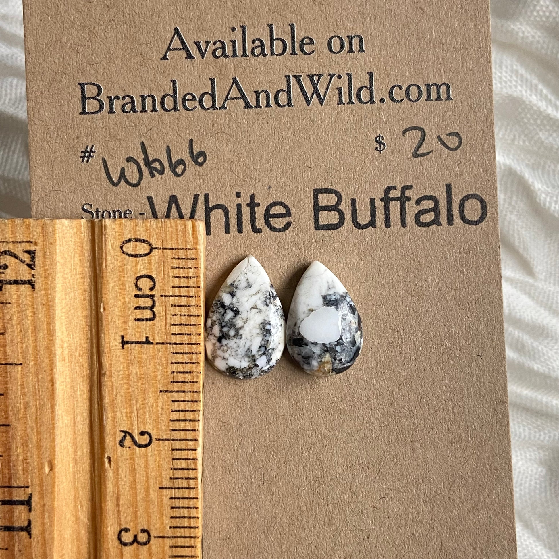 White Buffalo Cabochon - WB66 8D568B8D-98F9-4509-9A4E-9332E4F1EFF4 Brandedandwild.com