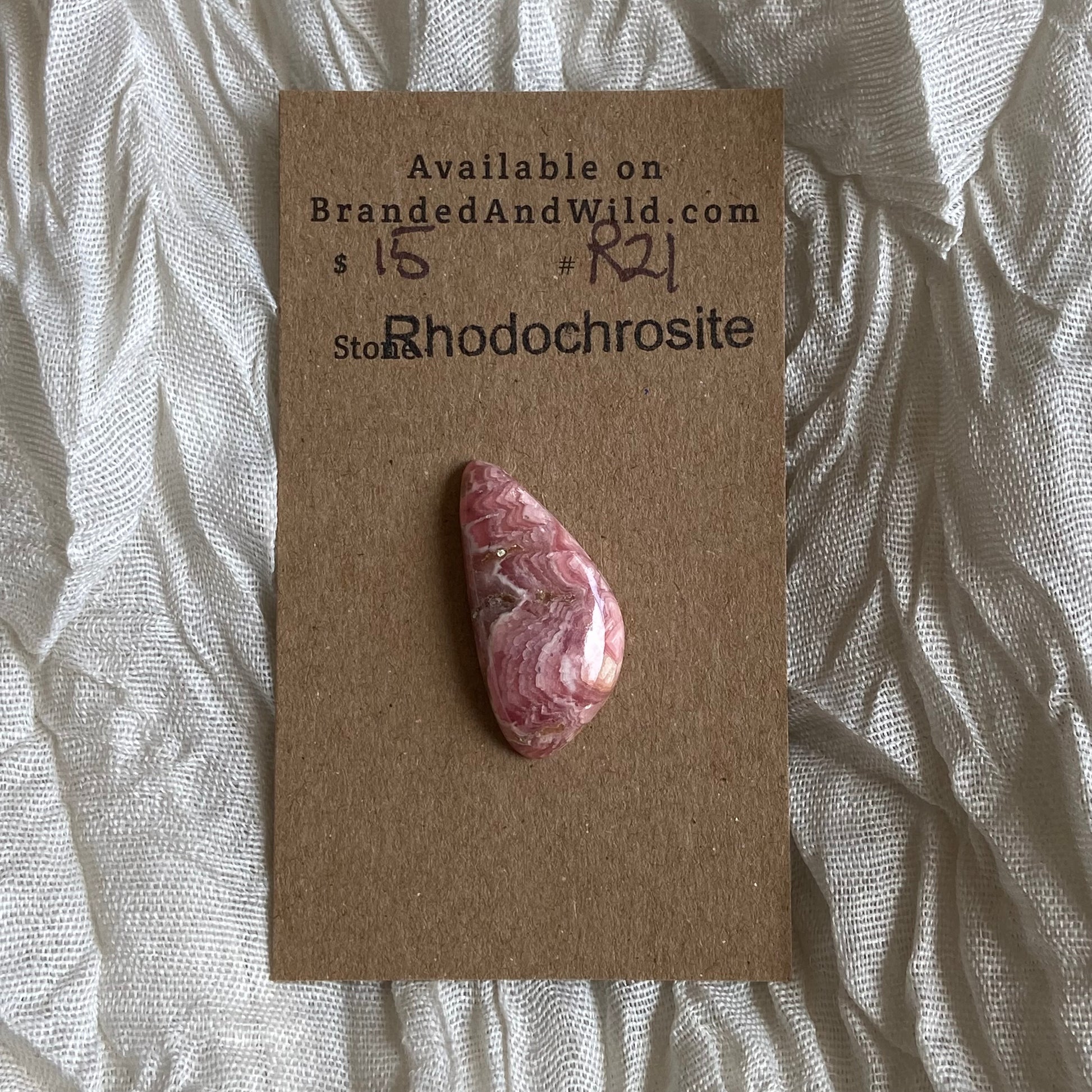 Rhodochrosite Cabochon - R021 8D579940-52DE-414B-9C70-45CDFC316970 Brandedandwild.com
