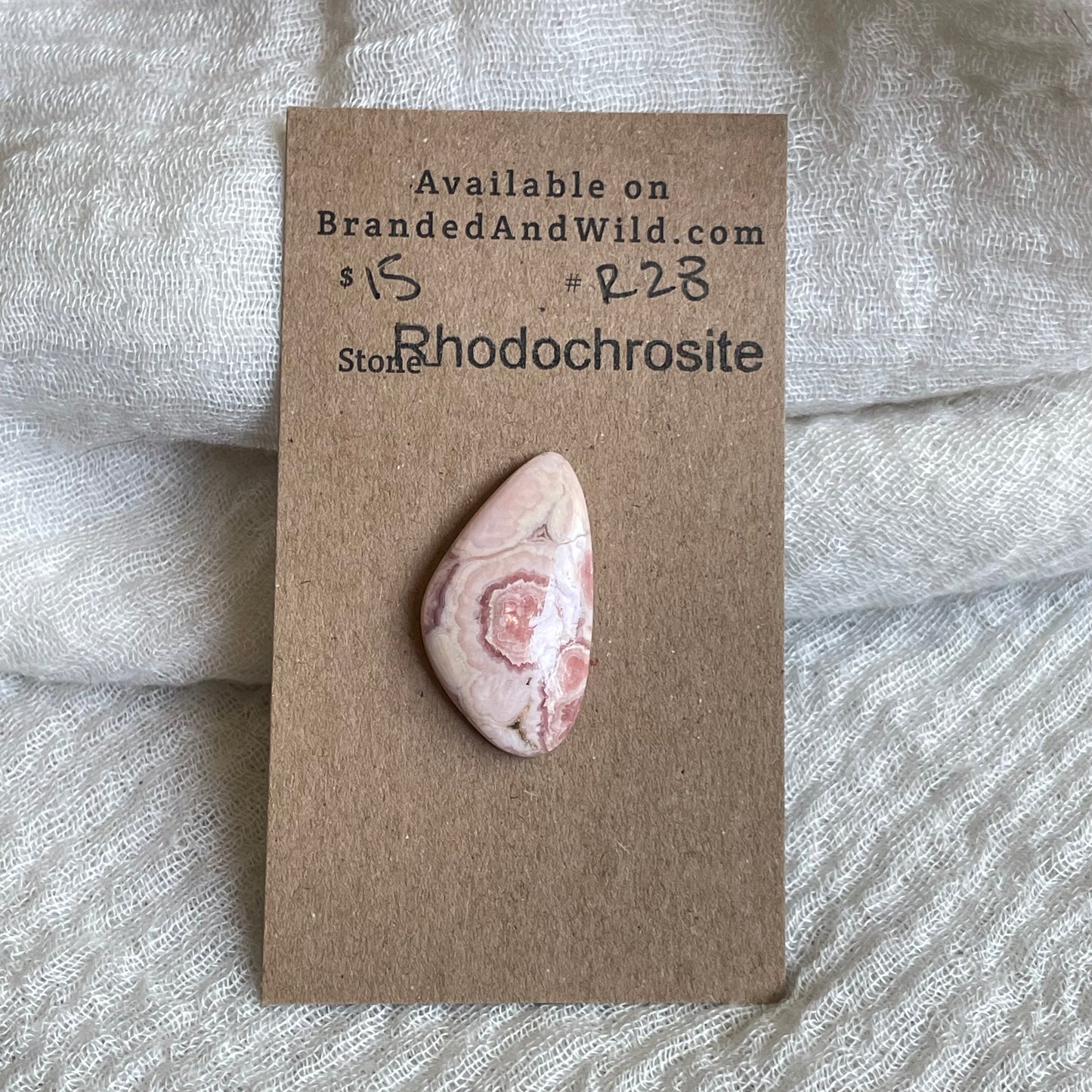 Rhodochrosite Cabochon - R28 8D59882C-8B05-4737-9117-3707AEF917ED Brandedandwild.com