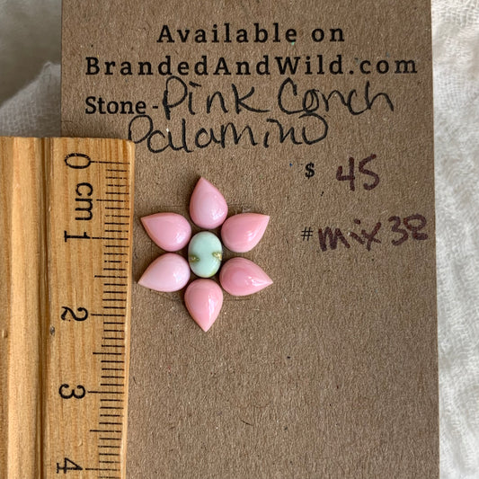 Palomino / Pink Conch Cabochon - Mix38