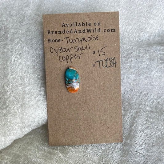 Turquoise, Oystershell, Copper Cabochon - TOC84