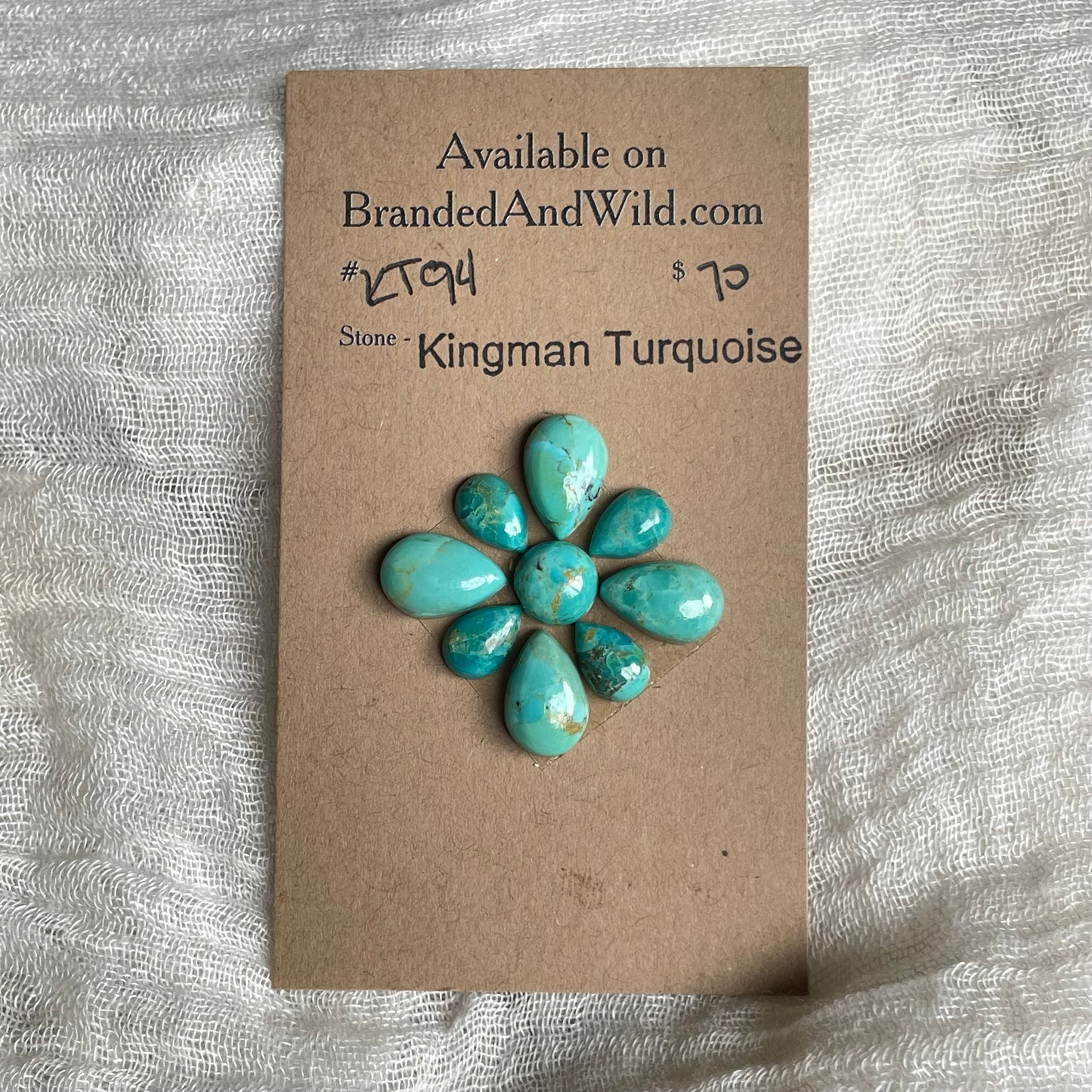 Kingman Turquoise Cabochon - KT94 8DB07696-DFCB-4C07-8B2B-345F0AB826A3 Brandedandwild.com