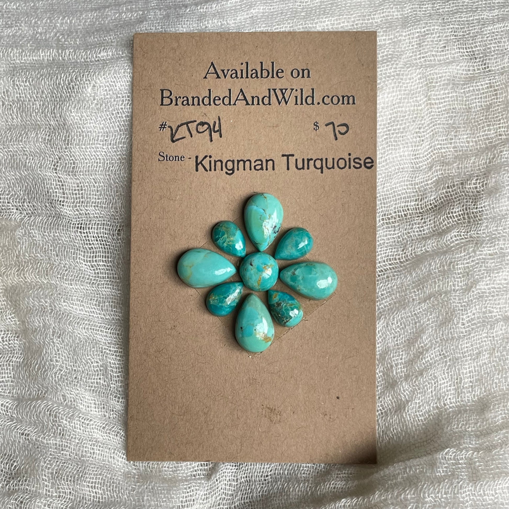 Kingman Turquoise Cabochon - KT94 8DB07696-DFCB-4C07-8B2B-345F0AB826A3 Brandedandwild.com