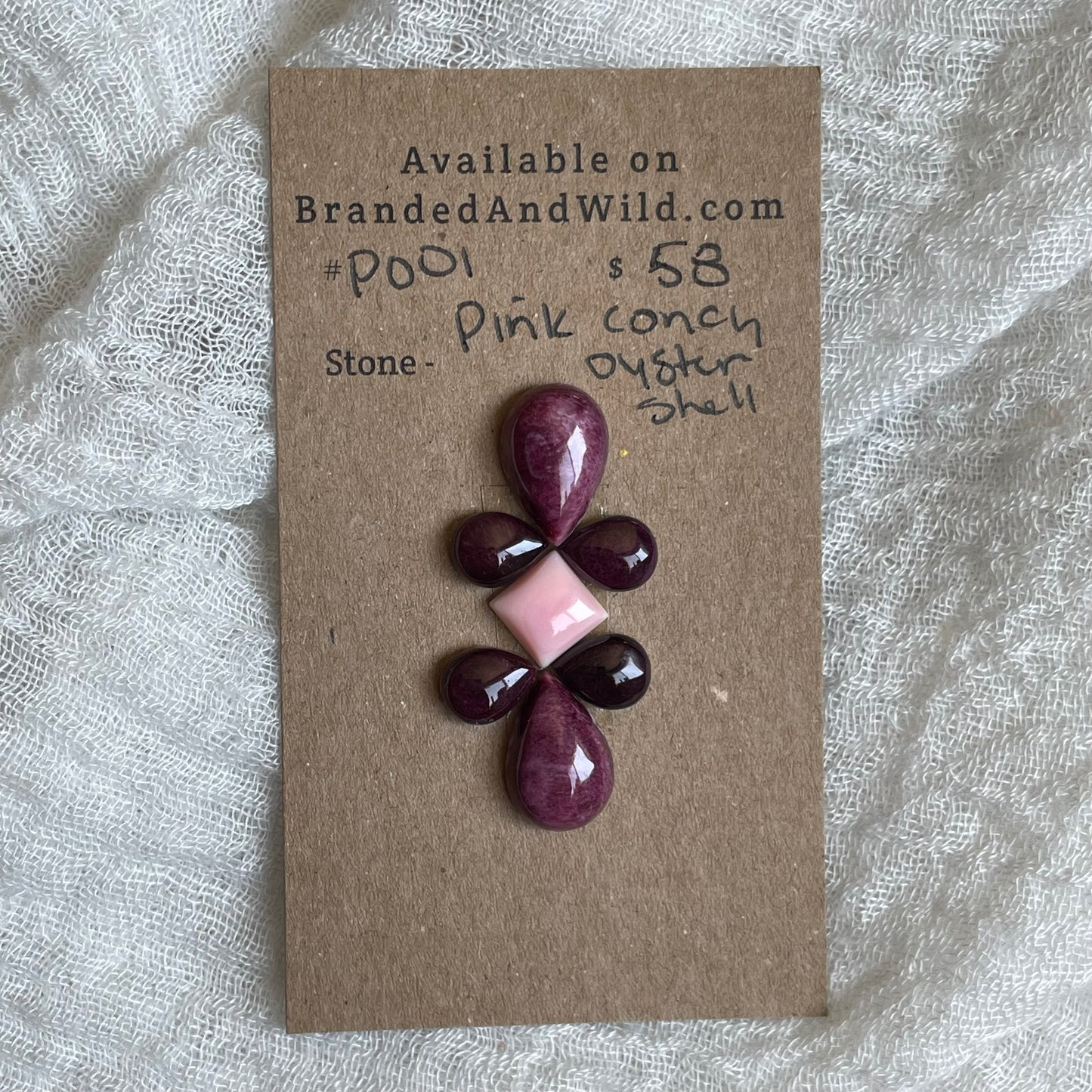 Pink Conch / Oyster Shell Cabochon - P001