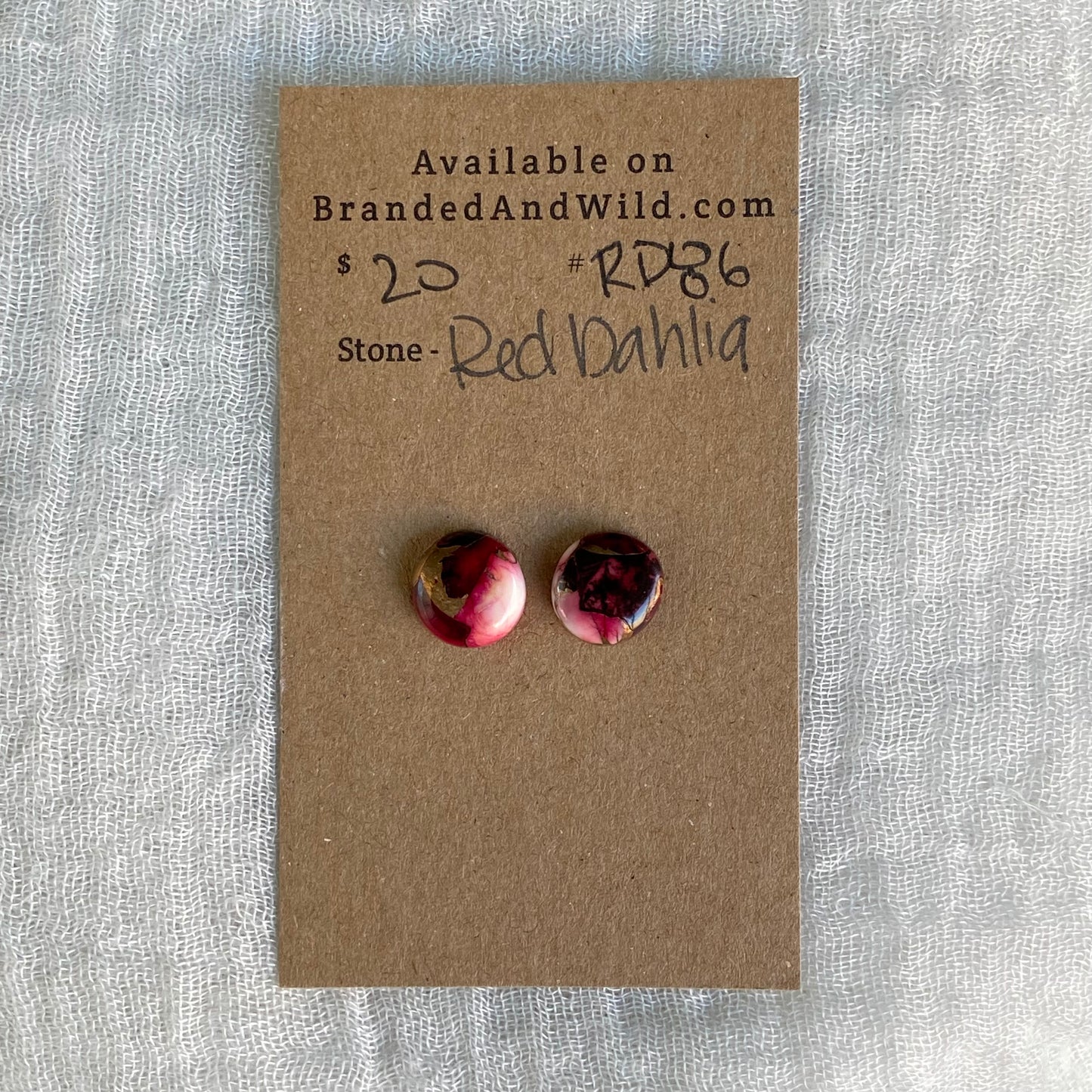 Red Dahlia Cabochon - RD86