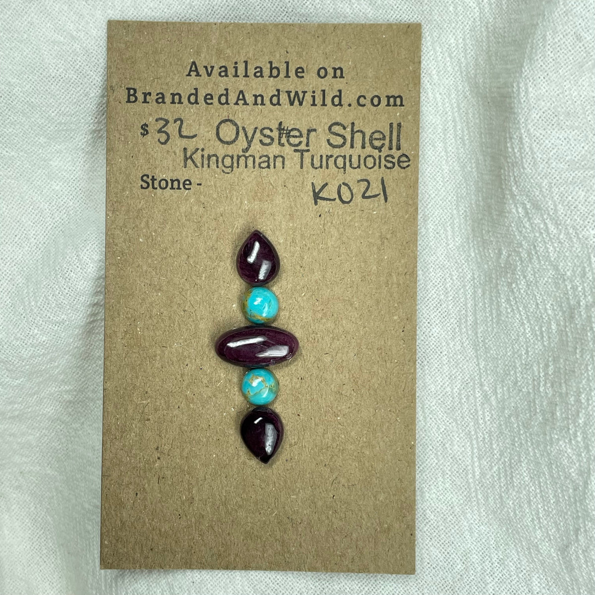 Oystershell - Kingman Turquoise Cabochon - K021 8E1E01F3-8EE8-4B65-8EF5-B16B4E663B67 Brandedandwild.com