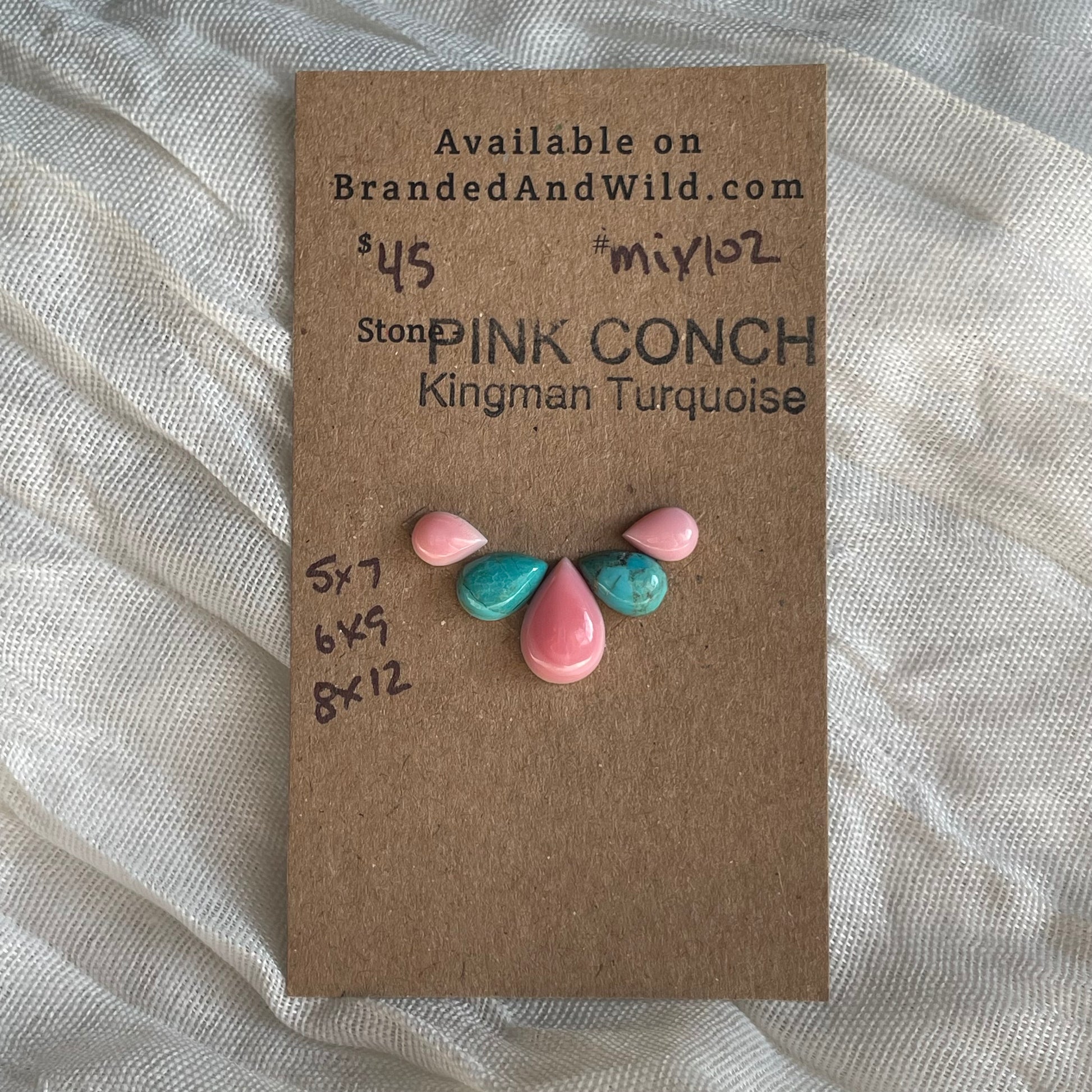 Kingman / Pink Conch Cabochon - MIX102 8E3503B2-6972-49C1-9B1E-CCDCE7B222DF Brandedandwild.com