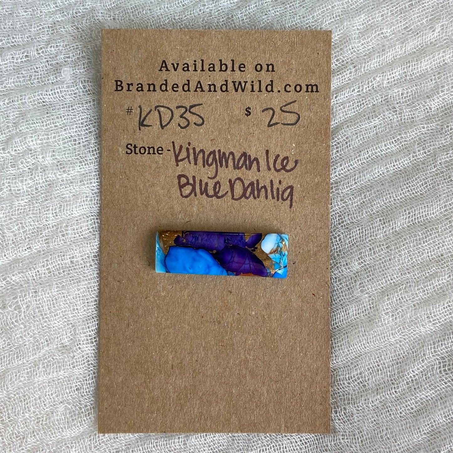 Kingman Ice Blue Dahlia Cabochon - KD35