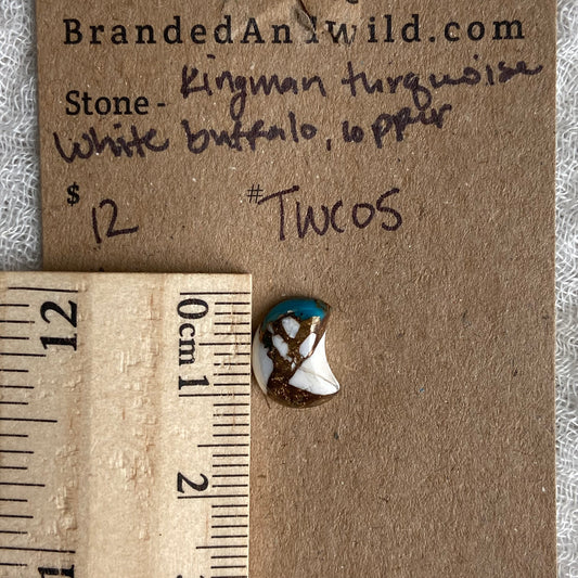 White Buffalo, Turquoise, Copper - Cabochon - TWC05