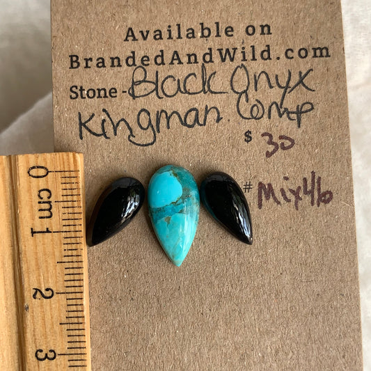 Kingman composite / Black Onyx Cabochon - Mix46