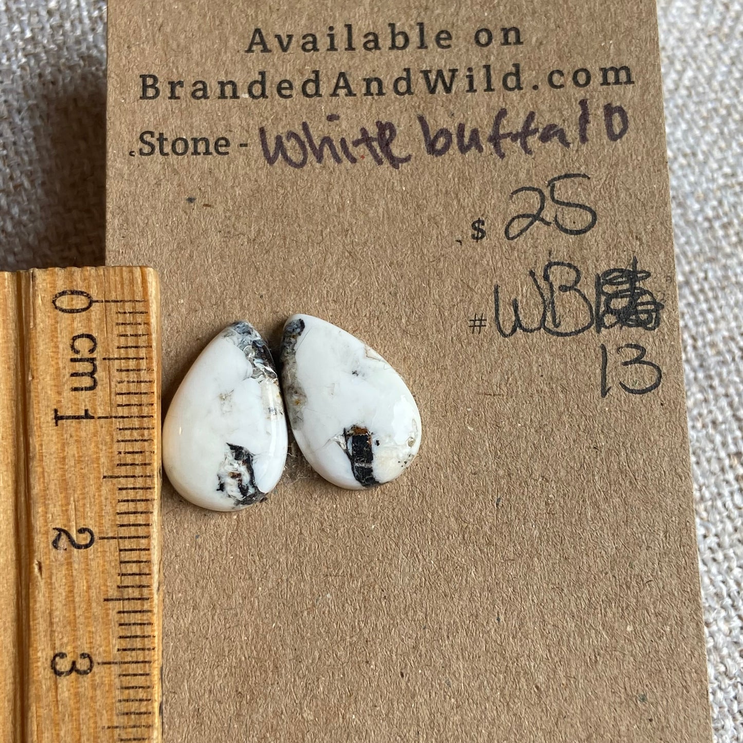 White Buffalo Cabochon - WB13 8E96CDC8-ED9E-4A54-AB92-2575FFA0E701 Brandedandwild.com