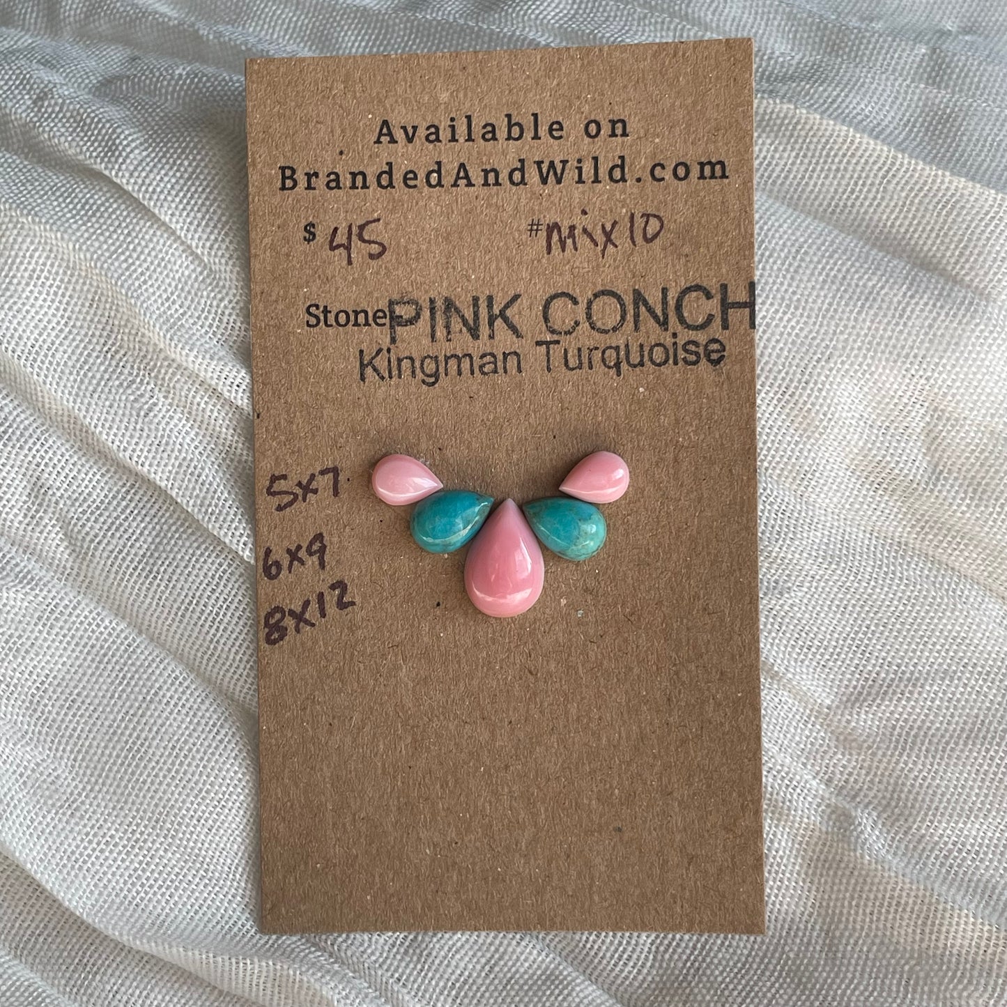 Kingman / Pink Conch Cabochon - MIX10 8EA020A0-FB6C-44D2-8C8B-2364011B4262 Brandedandwild.com