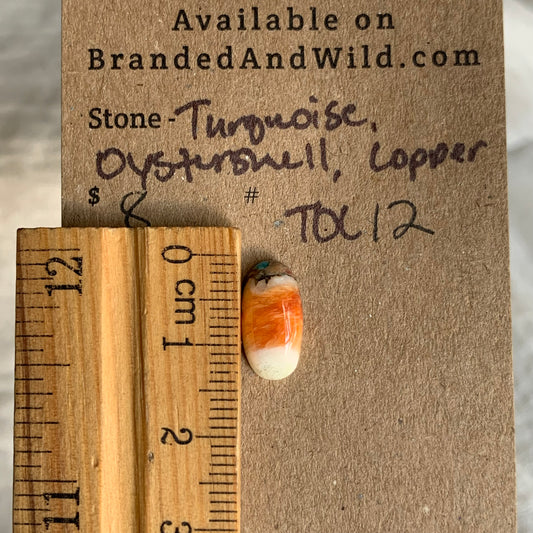 Turquoise, Oystershell, Copper Cabochon - TOC12