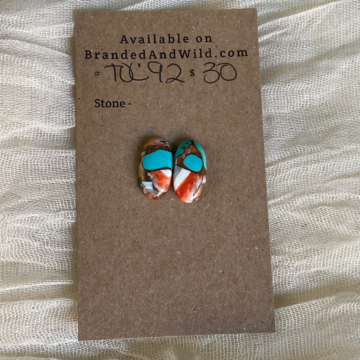 Turquoise, Oyster Shell, Copper Cabochon - TOC92 8ED41570-32EB-4920-AB79-FDA972A8E208 Brandedandwild.com