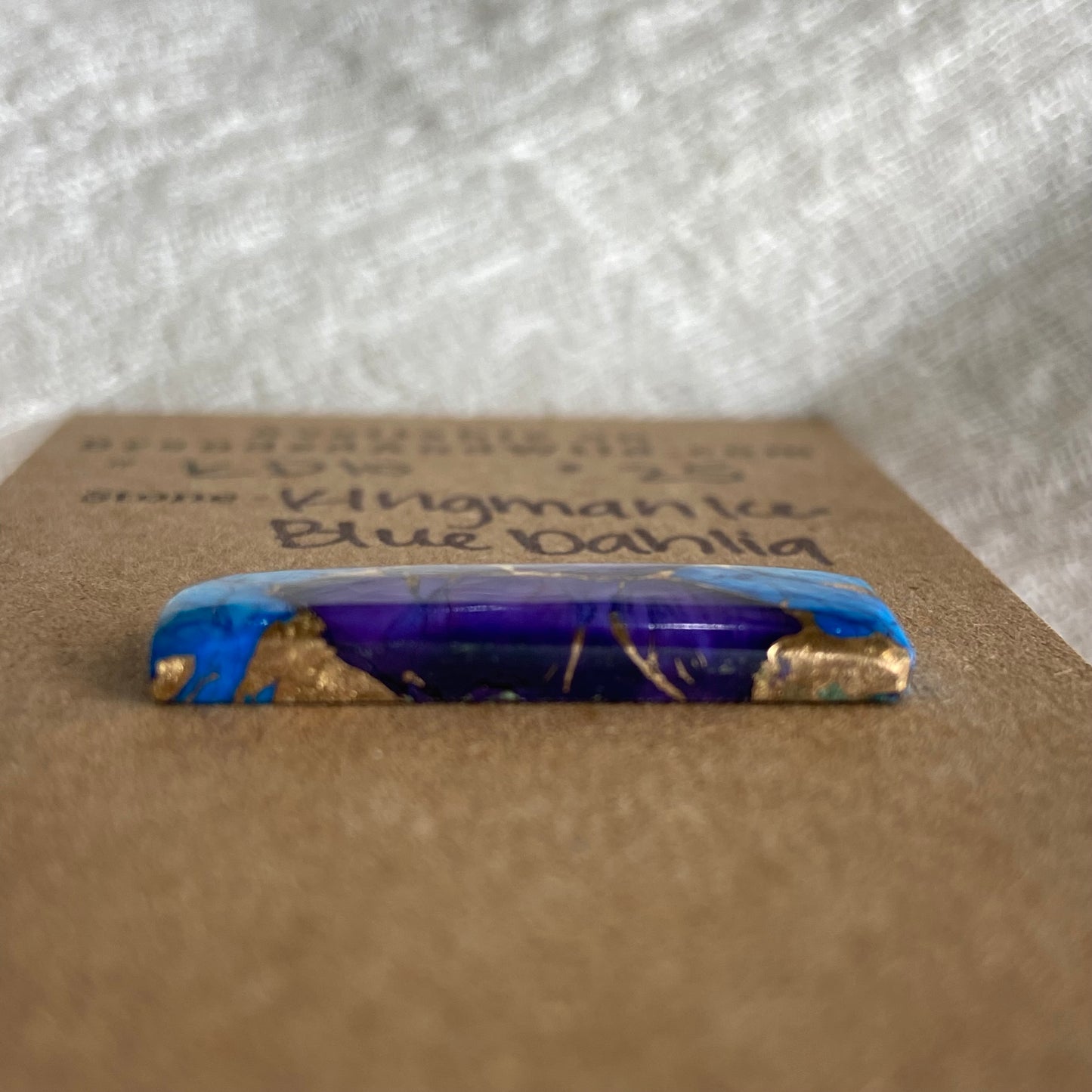 Kingman Ice Blue Dahlia Cabochon - KD10