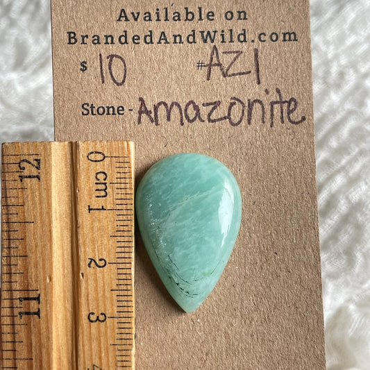 Amazonite Cabochon - AZ1 8EF34A08-3D11-41DB-8B71-5A252B7C0726 Brandedandwild.com