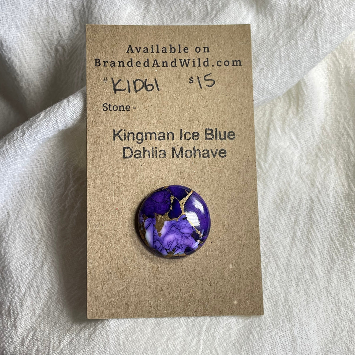 Kingman Ice Blue Dahlia Cabochon - KID61 8F02531C-5A15-4742-BCF2-581C2078DC59 Brandedandwild.com