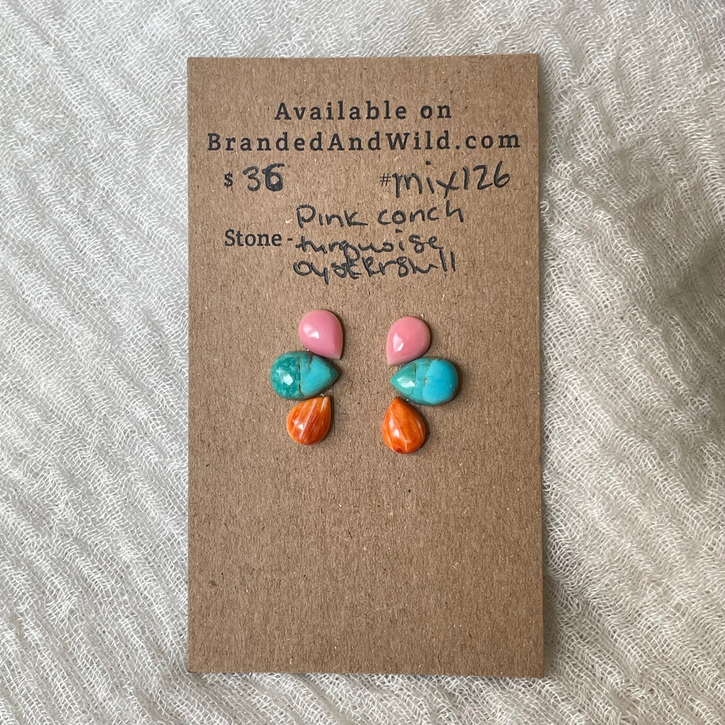 Kingman / Oyster Shell / Pink Conch Cabochon - Mix126 8F028D26-EE8F-4934-8383-32A138D44A4D Brandedandwild.com