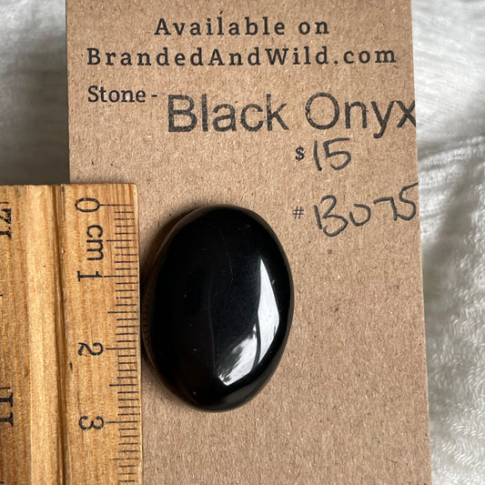 Black Onyx - Cabochon - BO75 8F26ADA2-62AC-4EC1-9E6A-89633C5EBEB3 Brandedandwild.com