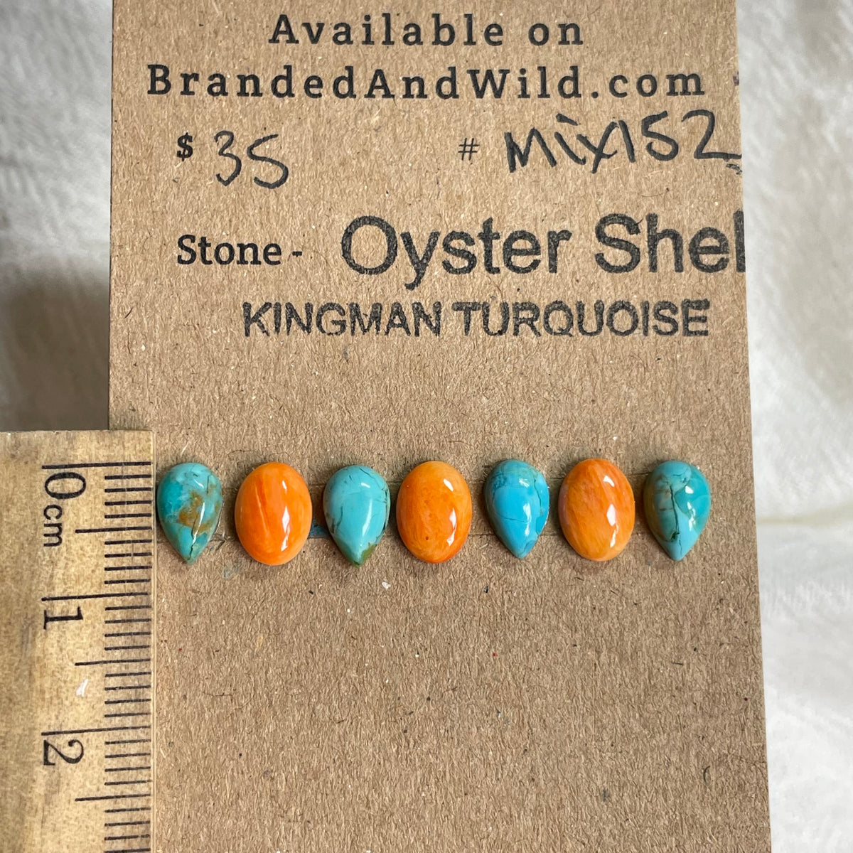Oystershell - Kingman Turquoise Cabochon - MIX152 8F55A72E-4E77-4DB2-8762-F8A7AB0E1CD6 Brandedandwild.com