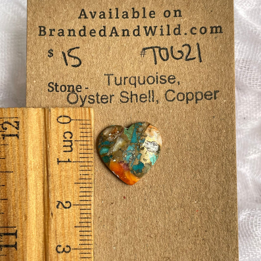 Turquoise, Oystershell, Copper Cabochon - TOC21 900AB406-E98D-435E-91C1-BCC97BCF73FE Brandedandwild.com