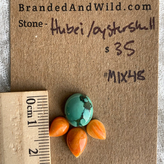 Oystershell - Hubei Turquoise Cabochon - MIX48