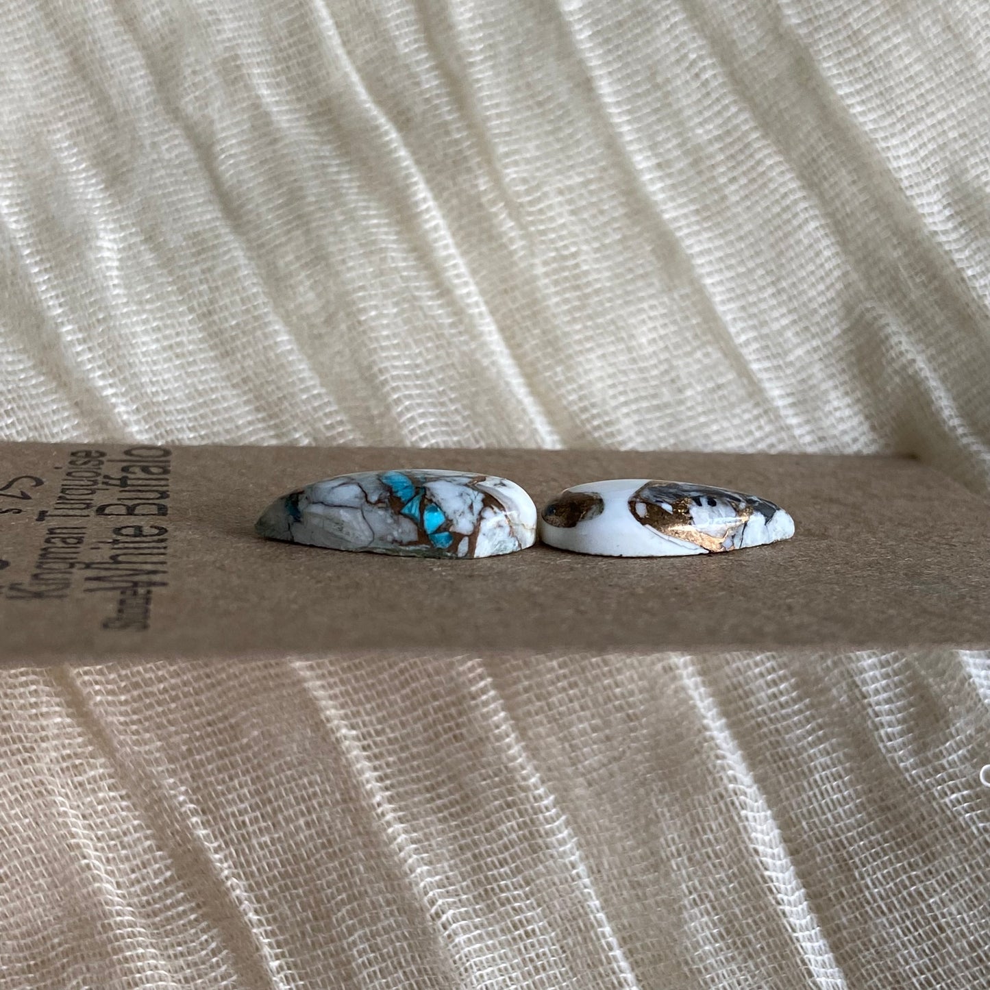 Kingman Turquoise, White Buffalo, Copper Cabochon - KW13