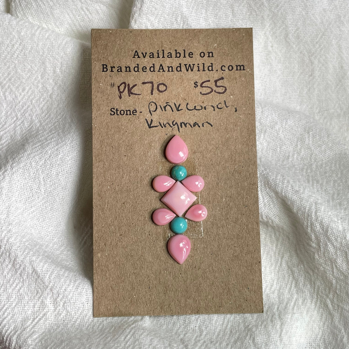Pink Conch / Kingman Turquoise Cabochon - PK70