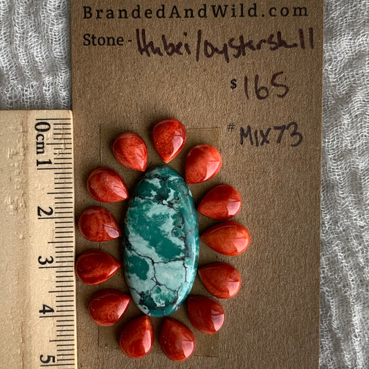 Oystershell - Hubei Turquoise Cabochon - MIX73