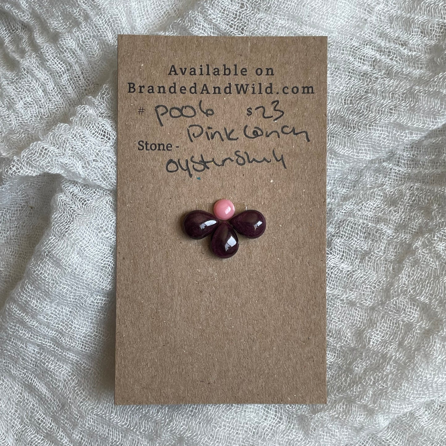 Pink Conch / Oyster Shell Cabochon - P006