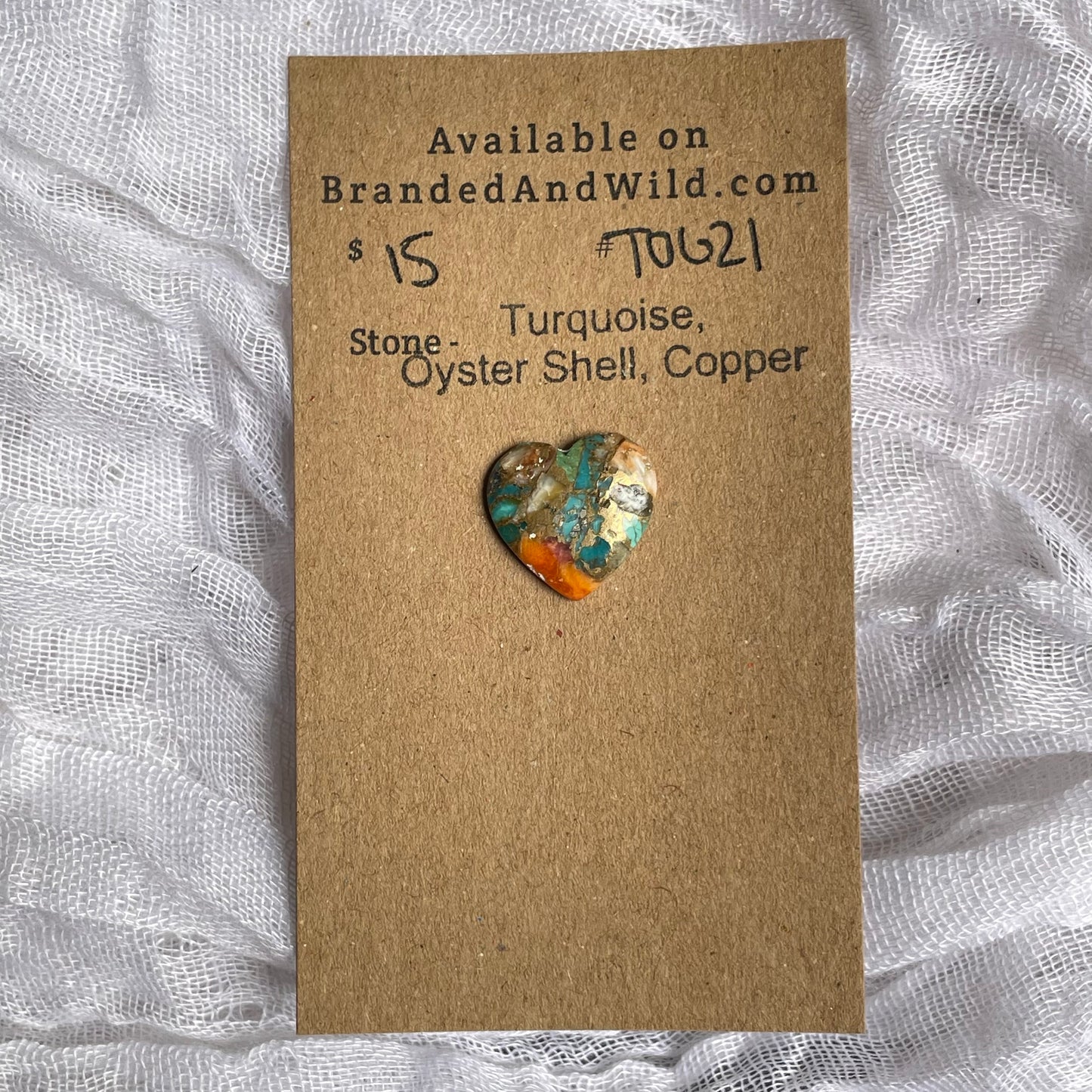 Turquoise, Oystershell, Copper Cabochon - TOC21 910BA661-E99F-493A-BE7E-04B781CA6707 Brandedandwild.com