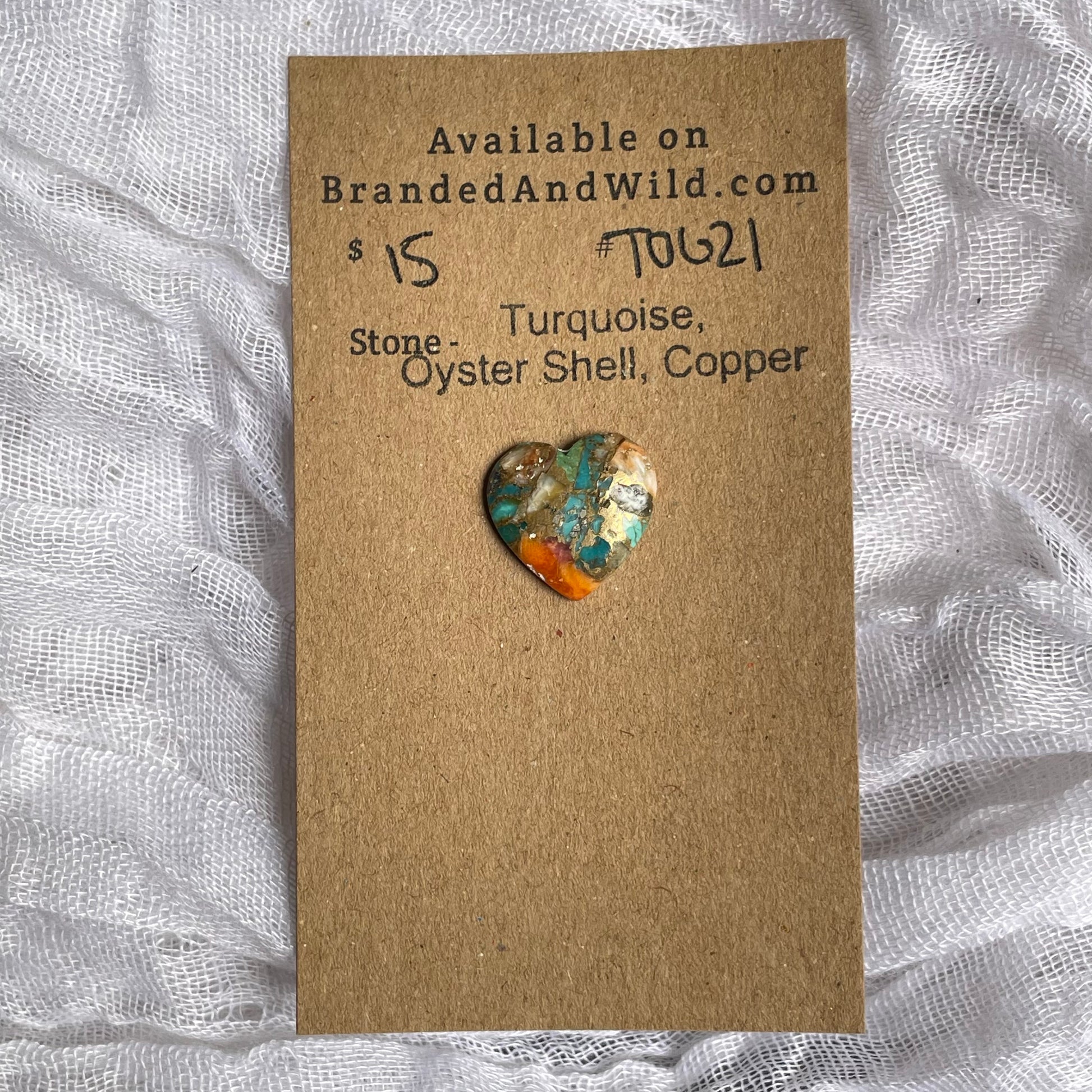 Turquoise, Oystershell, Copper Cabochon - TOC21 910BA661-E99F-493A-BE7E-04B781CA6707 Brandedandwild.com