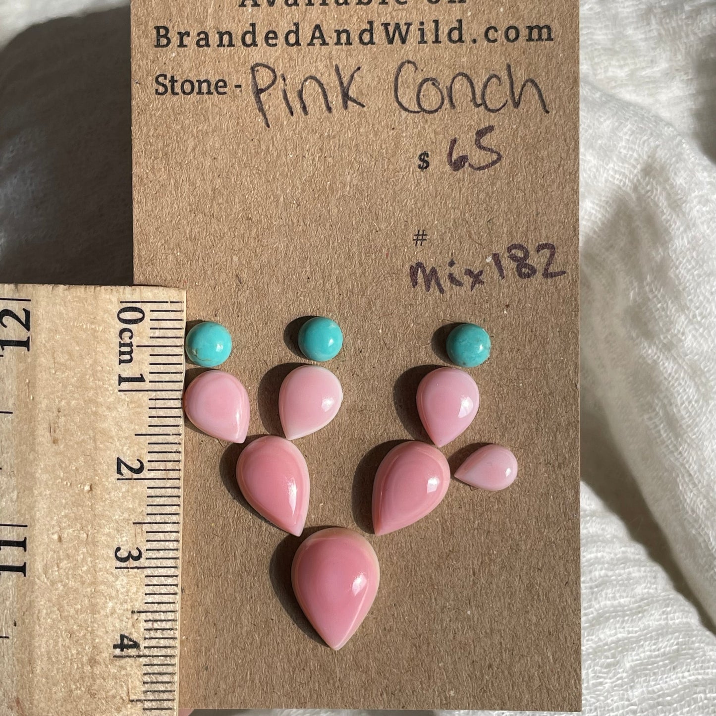 Kingman / Pink Conch Cabochon - Mix182 9134113E-B723-47E3-9BD9-4EE249B73E70 Brandedandwild.com