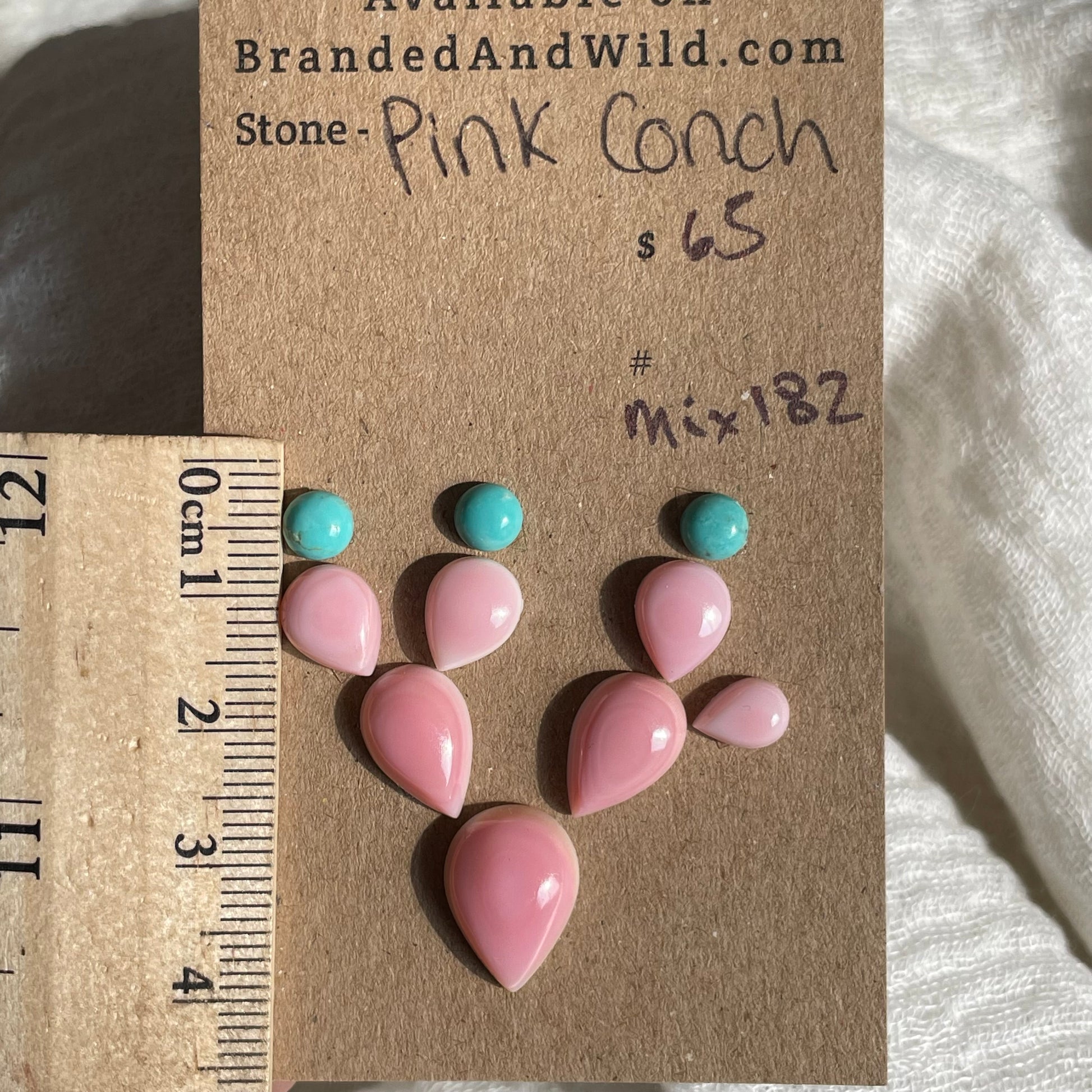 Kingman / Pink Conch Cabochon - Mix182 9134113E-B723-47E3-9BD9-4EE249B73E70 Brandedandwild.com