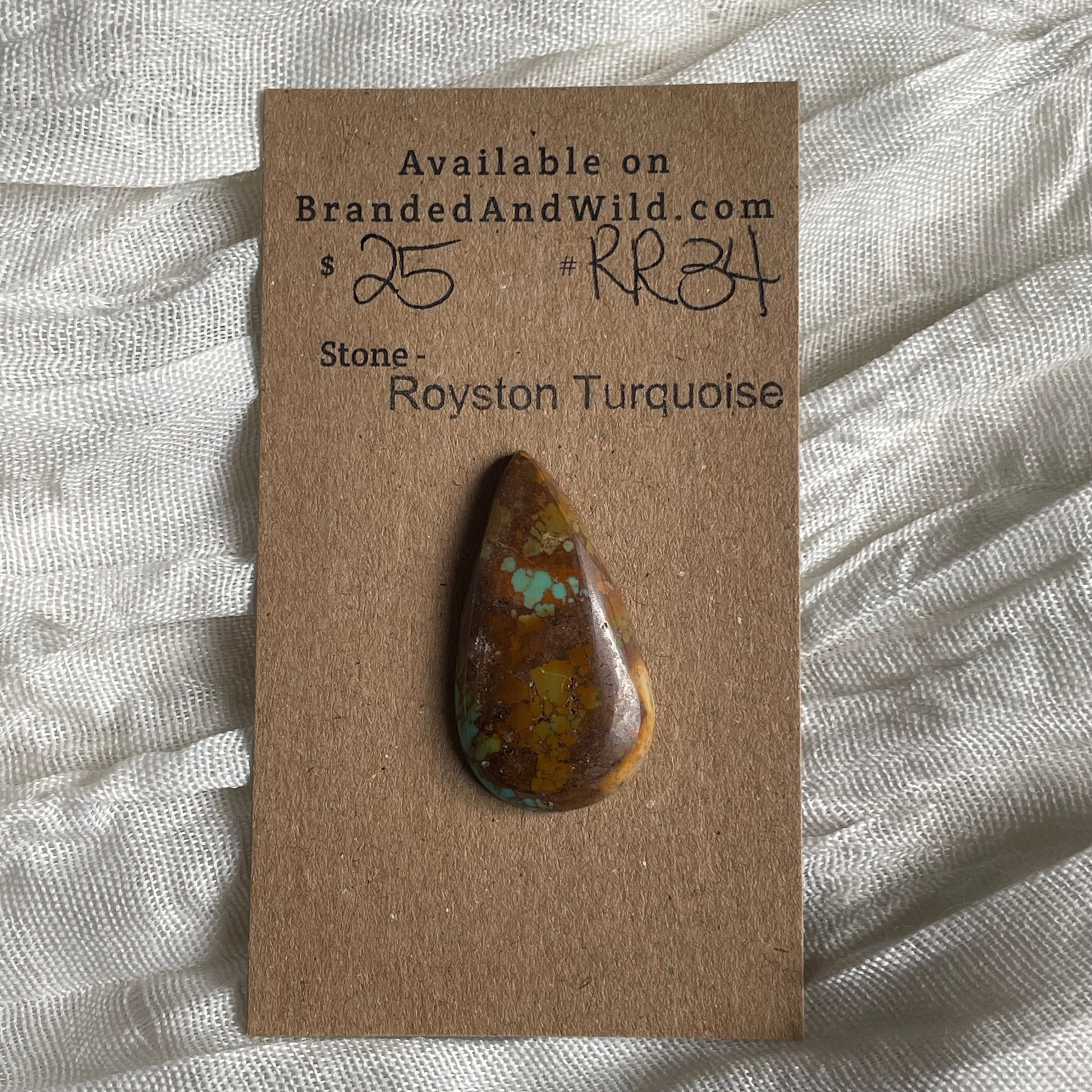Royston Ribbon Turquoise Cabochon RR34 9157B400-E058-4CE9-8D9B-20583DE65302 Brandedandwild.com