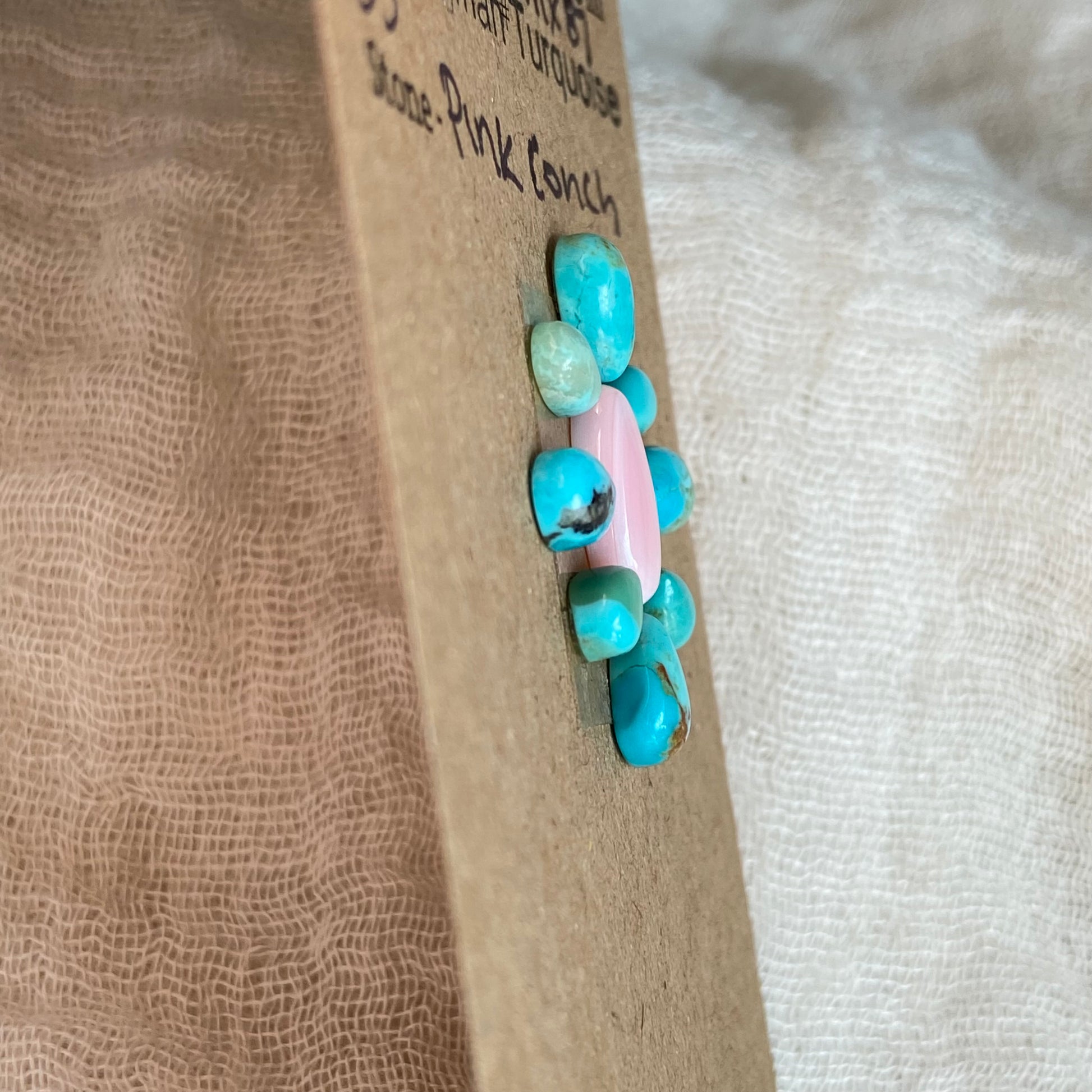 Pink Conch / Kingman Turquoise Cabochon - MIX87 916AA671-0FF0-40F0-AF0E-25C907BA015C Brandedandwild.com