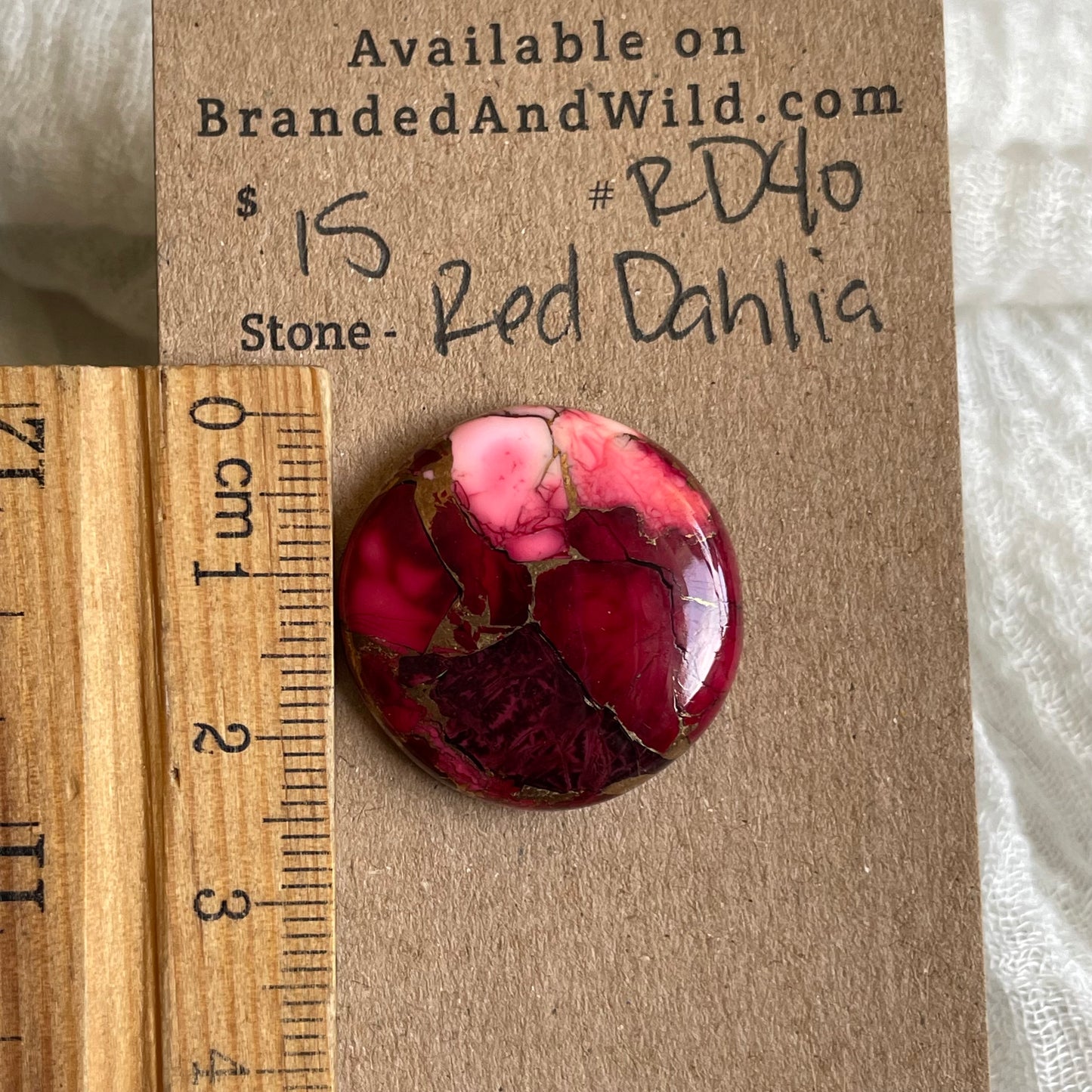 Red Dahlia Cabochon - RD40