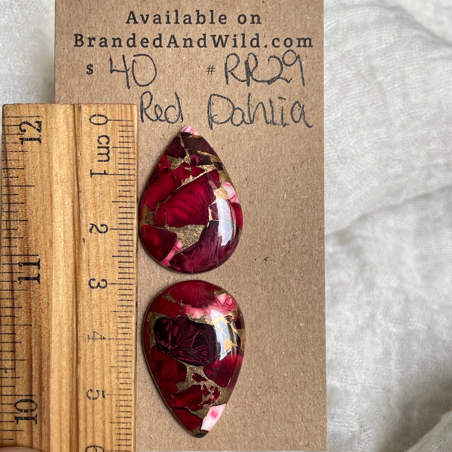 Red Dahlia Cabochon - RD29 91CD9380-4BE9-48B3-9287-A4E77F67135A Brandedandwild.com