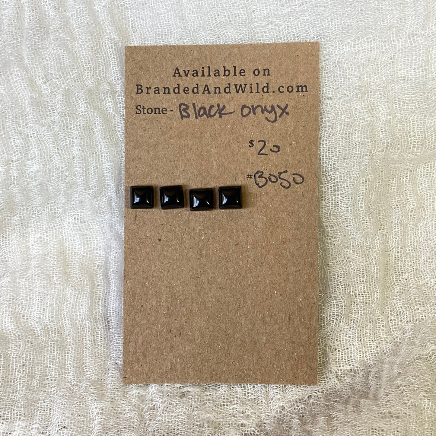 Black Onyx Cabochon - B050 91E049CF-3212-493D-9129-323B6EA8CA8F Brandedandwild.com