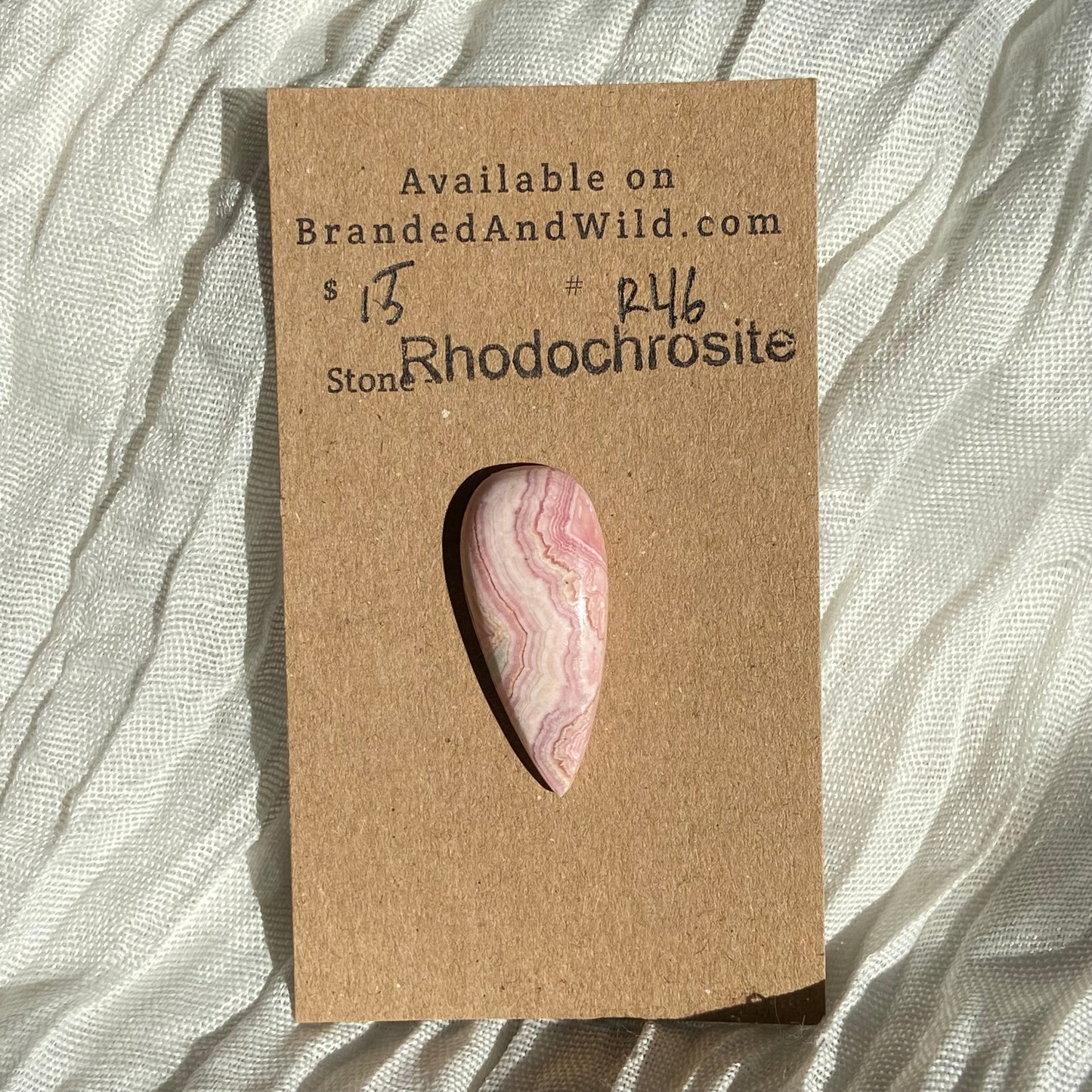 Rhodochrosite Cabochon - R46 91EE14E2-9892-430F-A32B-B1D3EF89452D Brandedandwild.com
